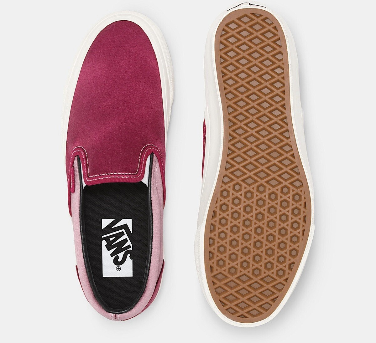 【VANS】Premium Satin Slip-on Reissue 43 Puppy LX-PINK Vans classic slip-on sneakers in satin pink | ASOS