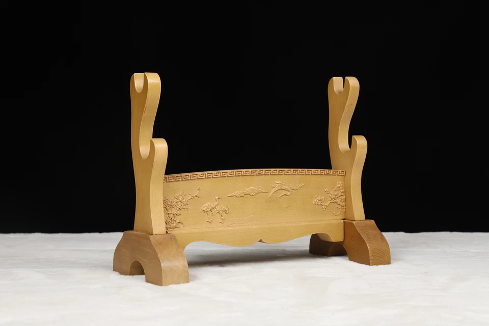 Katana Sword Holder Solid Wood 2-Tier Sword Stand for Display Japanese Samurai  - Image 3 of 4