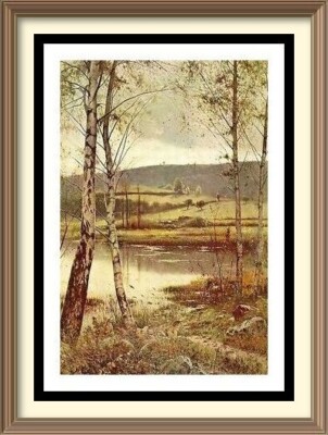 Original 1929 Lithographie ERNEST PARTON 90+ Jahre alter Druck ABNEHMEN DES JAHRES Landschaft