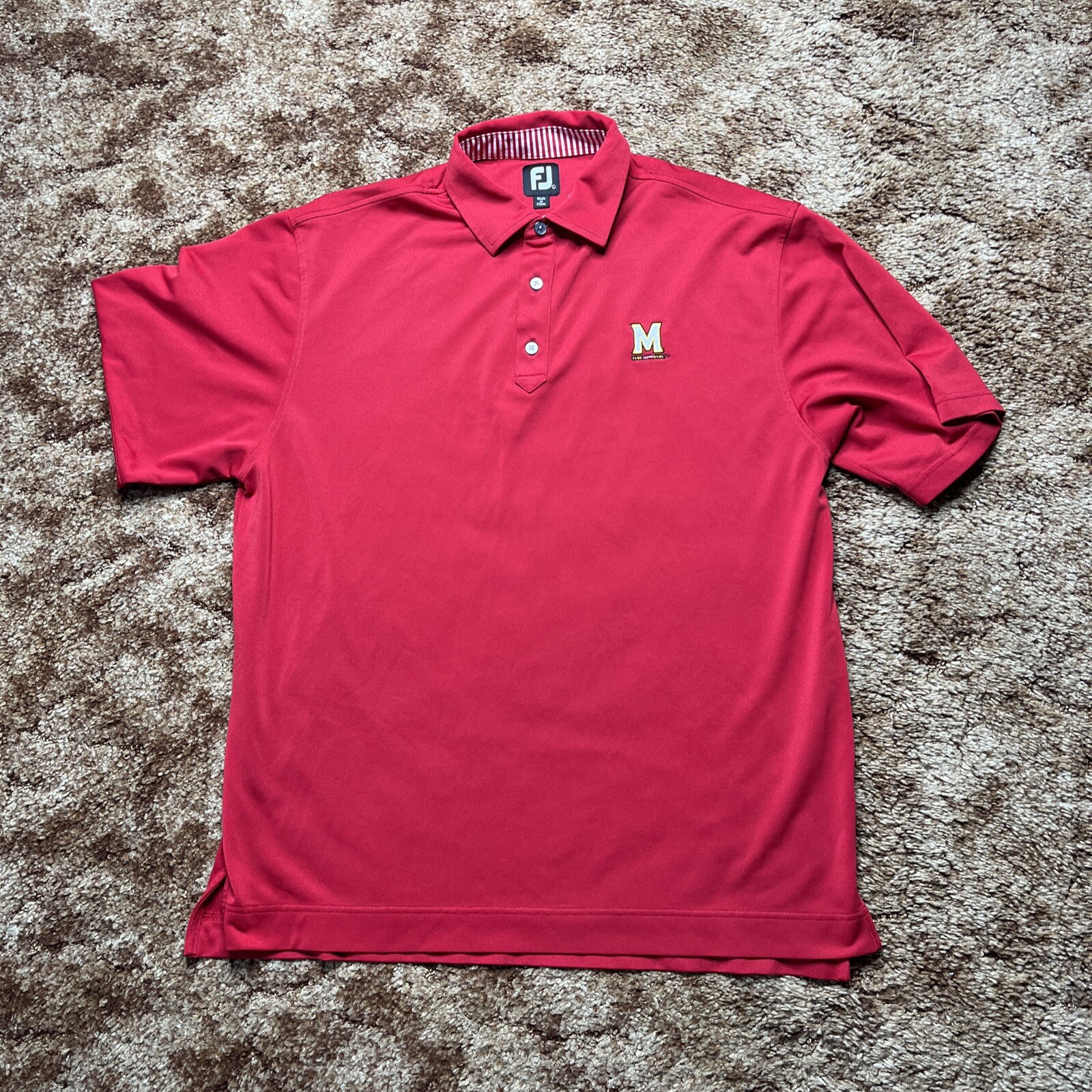 Footjoy Polo Shirt University of Maryland Mens Large eBay
