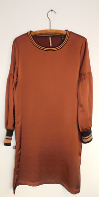 Scotch & Soda Magical Altitudes Copper Shift Dress L Balloon Sleeve