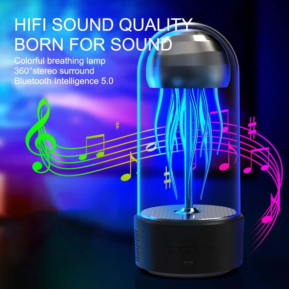 Jellyfish Lava Lamp Bluetooth Speaker White Noise Black Jellyfish Lava Laxpa