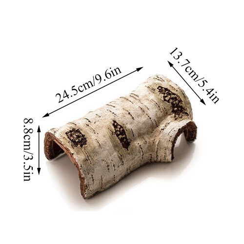 Reptile Hides Caves Birch Tree Bark Trunk Habitats Aquarium Fish Tank Decor Wood - Picture 18 of 21
