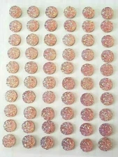 CraftbuddyUS CB042P 60pcs 10mm Self Adh AB Sparkle Gems Light Pink Stick on Diam