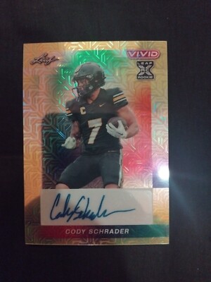 Cody Schrader 2024 Leaf Vivid 3/10 #BA-C81 Auto Los Angeles Rams