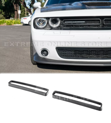 Carbon Fiber Front Bumper Grille Trim Insert Fits 15-23 Dodge