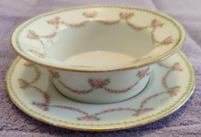 Ramekin Creme Pot Haviland Limoges France Pink Roses Gold Trim Porcelain AS IS
