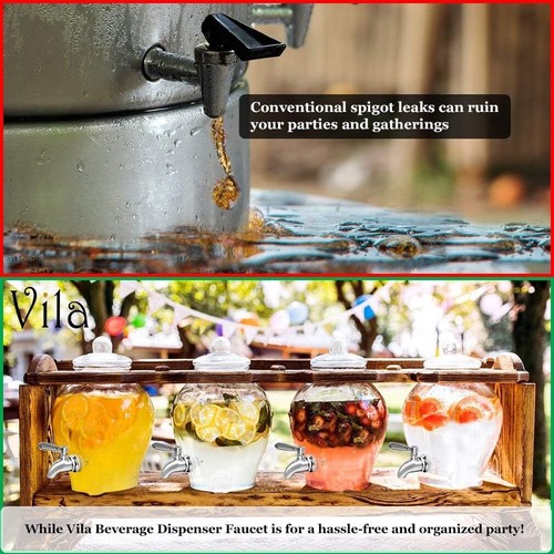 Spigot for Beverage & Water Dispenser, Stainless Steel No-Rust Spout Faucet, Exc - Picture 4 of 11
