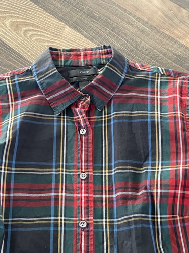 CAMISA PERFECTA J.CREW EN STEWART CUADROS ROJA MUJER TALLA 6 - Imagen 4 de 12
