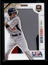 AUSTIN BERGNER 2014 PANINI USA BASEBALL BOX SET 3-CLR JERSEY PATCH #19/25 AH9140