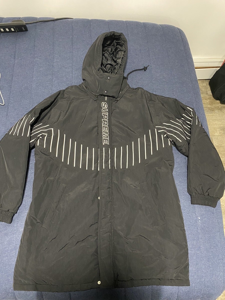 SUPREME Pinstripe Panel Sports Parka Jacket Size L | eBay