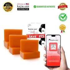 Original Kojie San Skin Lightening Kojic Acid Soap 6 Bars, 65g w/ Soap Net