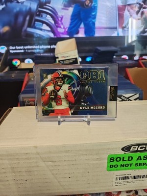Wild Card QB1 On the Clock Rainbow Kyle McCord 1/1  Blue Rookie Football Card