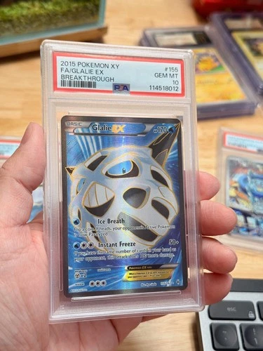 PSA 10 POKEMON 2015 GLALIE EX #155 BREAKTHROUGH ENGLISH FULL ART HOLO, POP 88!