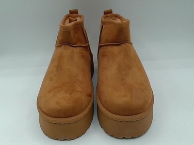 CentroPoint Winter Boots Women's Faux Fur Chestnut Ankle Snow Size 9 US