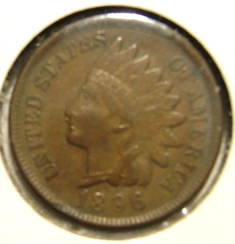 1896 Indian Head Cent Penny VF low minting