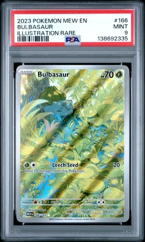 2023 POKEMON MEW EN-151 ILLUSTRATION RARE #166 BULBASAUR PSA 9