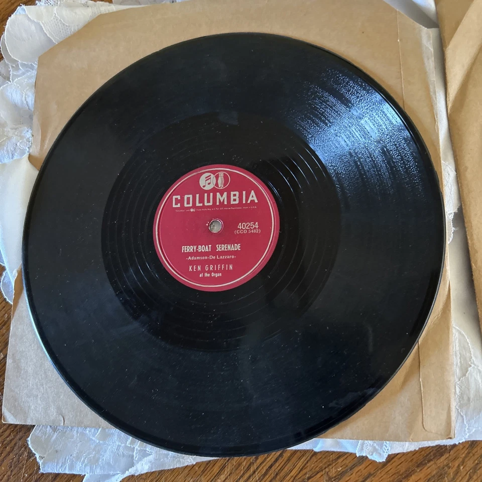 2-Ken Griffin-Columbia Records 40254/40184-FERRY BOAT/BEST TO YOU-78 RPM VG+ Foto 3 de 4