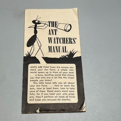 Uncle Milton Classic Ant Farm Ant Watchers Manual Vintage 1950s Hollywood CA