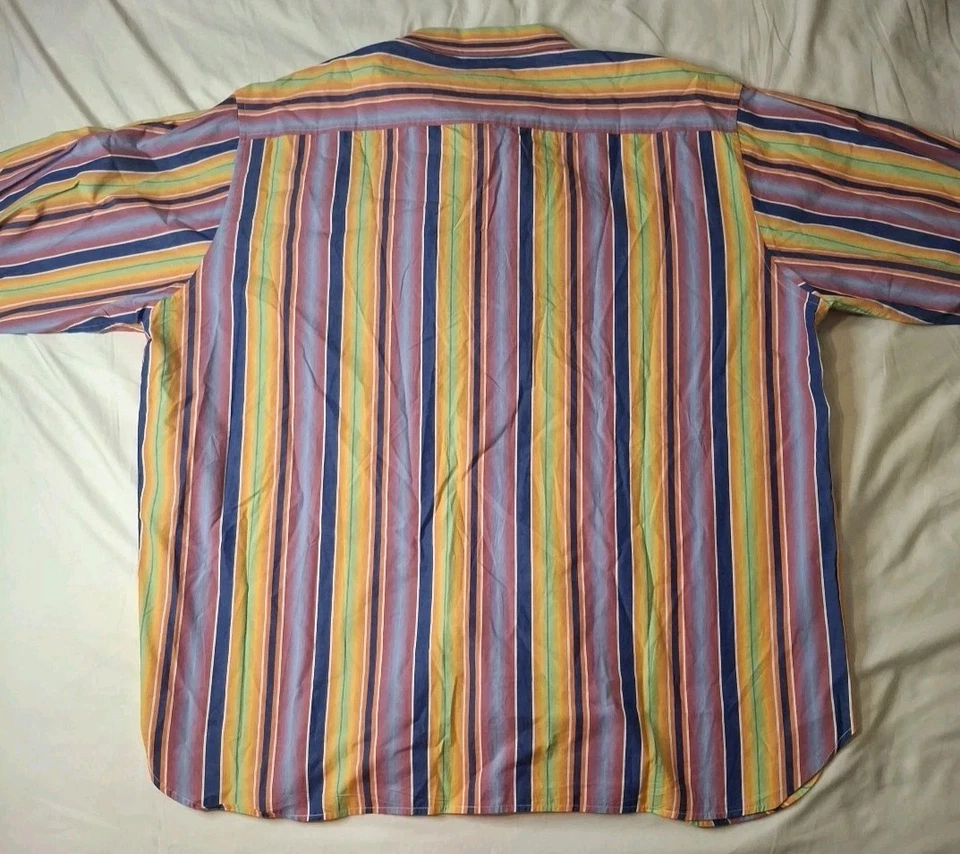 Raw Blue Nu Realms Men's Striped Button-Up Shirt Size 4XL French Cuffs  - Image 2 of 4