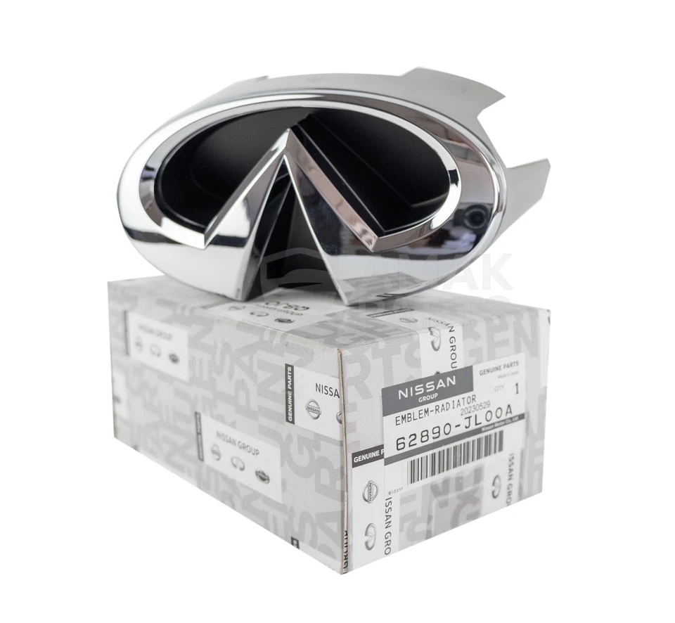 Emblema de rejilla del radiador delantero genuino OEM para INFINITI Coupe G37 Q60 62890-JL00A Foto 3 de 4