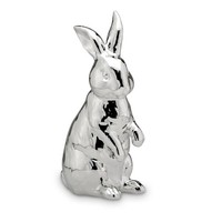 Ostergeschenk Hase 24 Cm Stehend Silber Handarbeit Osterhase Ostern Osterdeko