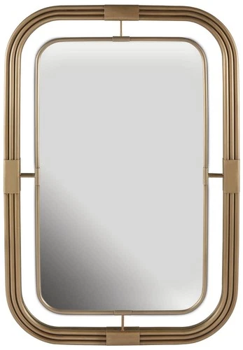 Zerbot Aged Brass 28 1/4" x 42 1/4" Rectangular Wall Mirror - Picture 2 of 6