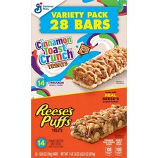 Reese's Puffs  Cinnamon Toast Crunch Cereal Treat Bars Variety Pack, 28 ct