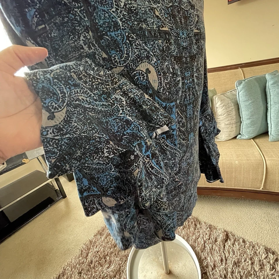 Ruff Hewn Women's Tiered Bell Long Sleeve Paisley Top Gothic Grunge Size 3X Work - Image 4 of 4