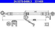 Bremsschlauch ATE 24.5270-0496.3 für CU CW HONDA ACCORD IX 8 Tourer CR CU1 CW1