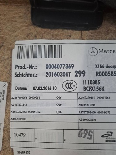 Mercedes-Benz GLA W156 X156 2016 Vorne rechts Verkleidung Tür vorne A0028201901