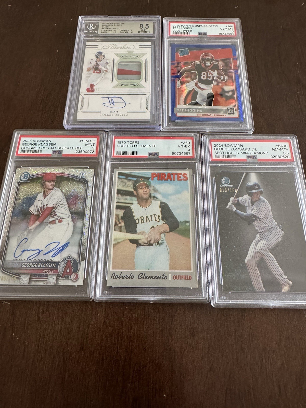 Lot Of 5 PSA and Beckett Graded MLB and NFL AUTO/patch/numbered And Vintage