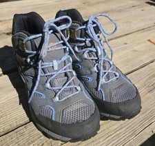 Merrell Moab 2 Grey Blue Waterproof Mid Trail Hiking Shoes Youth Sz 5/Women's 7