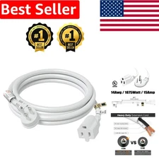 Sleek 6ft Low Profile Extension Cord 14 AWG - 1875W Power Efficient Solution