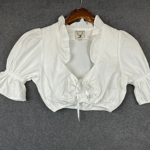 Dirndl Blouse Germany Bavarian Top Trachten Octoberfest Folk Festival Size 36/S
