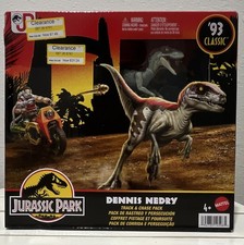 Mattel Jurassic Park Dennis Nedry Track  Chase Pack Velociraptor
