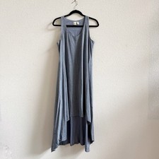Eileen Fisher The Fisher Project Chambray Cotton Hi-Lo Midi Dress Size Small