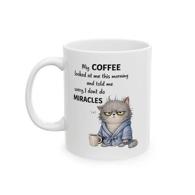 Funny cat-shaped coffee mug   ''Grumpy Cat'' gift for cat lovers   Ceramic mug