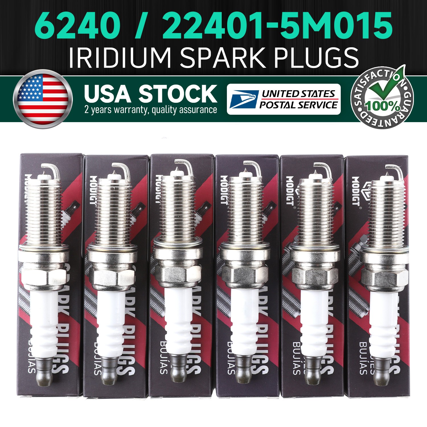 6Pcs Fit NGK Laser Iridium Spark Plugs PLFR5A11 6240 22401-5M015 OEM Quality