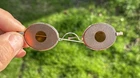 Antique Sharpshooter Shooting Glasses Amber Tinted Etched Lens Sniper