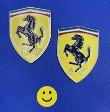 2x Metal Logo Emblem Side Badge Sticker Decal Fender Hood Trunk For Ferrari