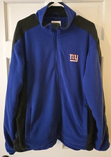 NFL New York NY Giants Fleece Zip Front Jacket Jersey Lined Size LARGE