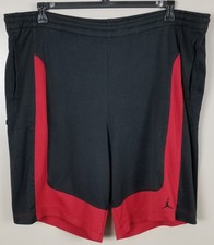 JORDAN JUMPMAN BASKETBALL SHORTS BLACK RED STRETCHED OUT 253138-010 3XL / 4XL 