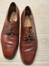 Salvatore Ferragamo Brown Leather Derby Shoes Lace-Up Men's Sz 10.5 2E 12556