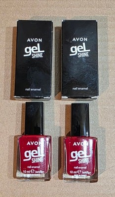 Avon GEL SHINE Nagellack 10ml ROT IST ROT x 2 Flaschen hält bis zu 8 Tage Neu
