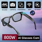 Smart Camera Glasses 4K UHD Video Recording AI Translation Anti Blue Light