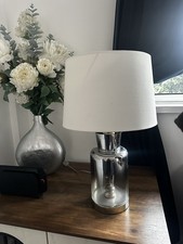 Large Glass And Crome Base  Table Lamp
