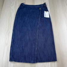 Forte Forte Loguette Wrap Over Denim Skirt Women’s Size I Blue NWI