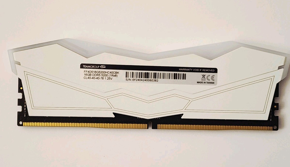 RAM Team T-Force 16GB 5200MHz DELTA RGB DDR5 DESKTOP MEMORY WHITE
