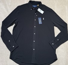 Image of Polo Ralph Lauren Men's Black Featherweight Mesh Shirt Large 100% Authentic!